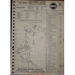 Solex 28 Pdsit 7 E15226 Ford 12m Bis