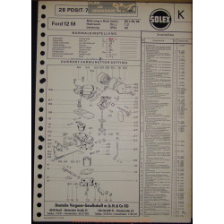 Solex 28 Pdsit 7 E15226 Ford 12m