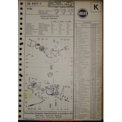 Solex 30 Pict E15361 E15391 E15392 Vw