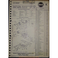 Solex 32 Ddist E15216 E15286 Ford P5 20m Ts 6cyl