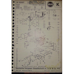 Solex 32 Ddist E15286 E15405 E15730 E15732 Ford 20m Ts