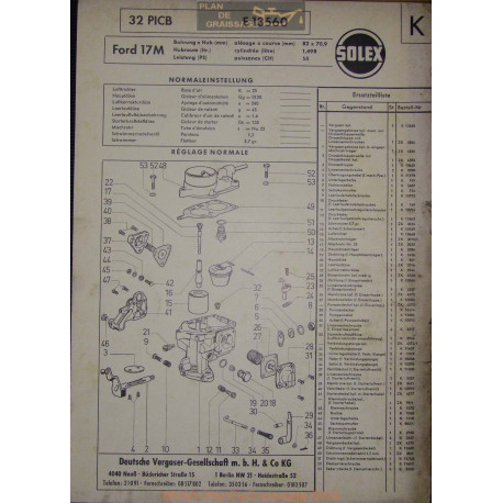 Solex 32 Picb E13560 Ford 17m Ver2