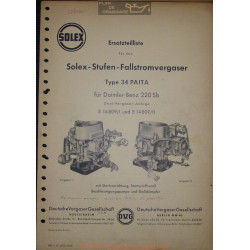 Solex 34 Paita E14809 Daimler Benz 220sb