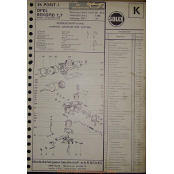 Solex 35 Pdsit E15305 Opel Rekord 1700 1965