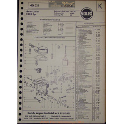 Solex 40 Cib E15058 Auto Union 1000 Sp