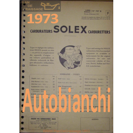 Solex Cahier 727 Q 1973 Autobianchi
