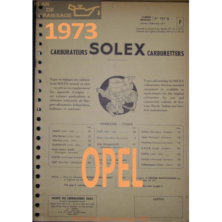 Solex Cahier 727 Q 1973 Opel