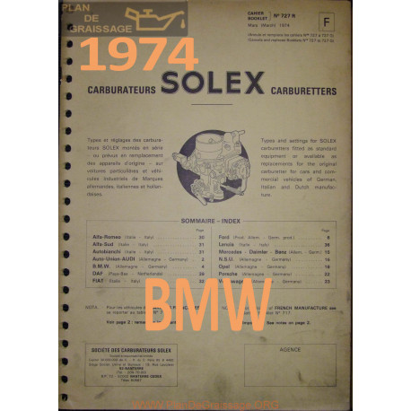 Solex Cahier 727 R 1974 Bmw