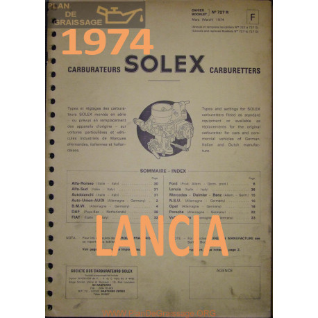 Solex Cahier 727 R 1974 Lancia