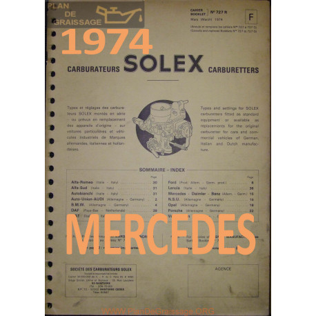 Solex Cahier 727 R 1974 Mercedes
