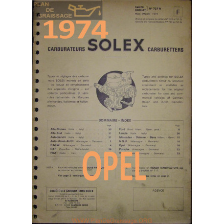 Solex Cahier 727 R 1974 Opel