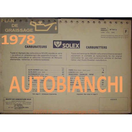 Solex Cahier 727 U 1978 Autobianchi