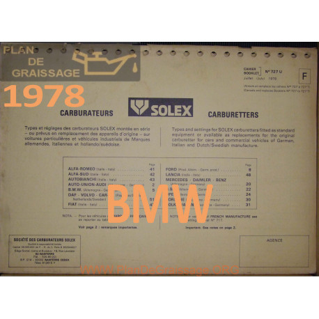 Solex Cahier 727 U 1978 Bmw