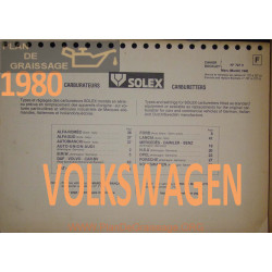 Solex Cahier 727 V 1980 Volkswagen