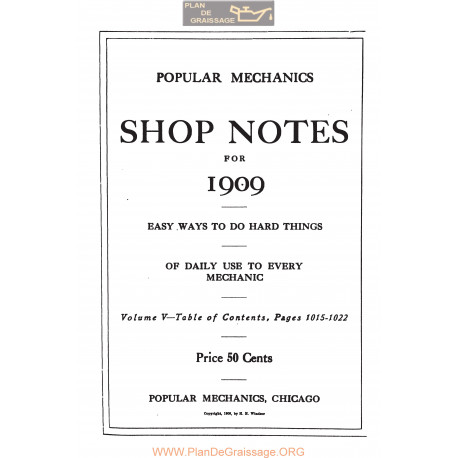 Shop Notes 1909 Popular Mechanics Volume5 1909