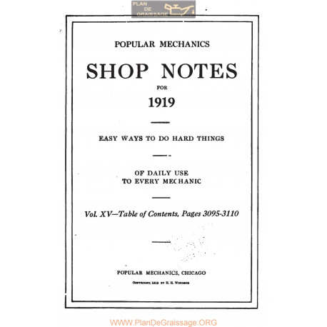 Shop Notes 1919 Popular Mechanics Volume15 1919