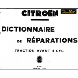 Citroen Traction 4 Cyl Dictionnaire De Reparations Planche