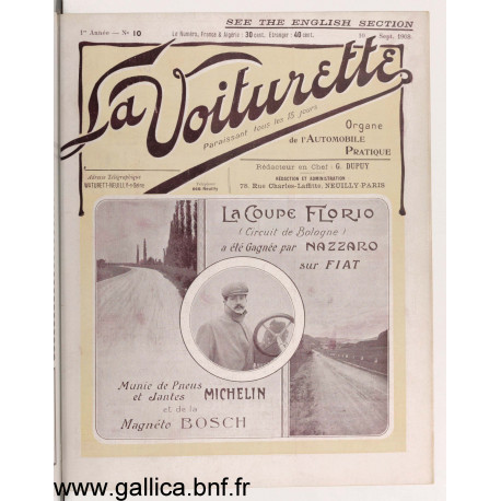 La Voiturette N10 English Section 10 Septembre 1908