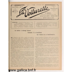 La Voiturette N12 10 Octobre 1908