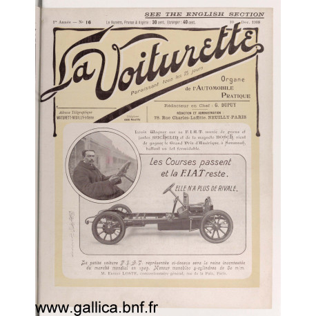 La Voiturette N16 English Section 10 Decembre 1908