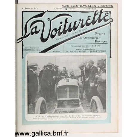 La Voiturette N7 English Section 25 Juillet 1908