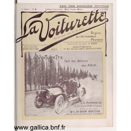 La Voiturette N9 English Section 25 Aout 1908