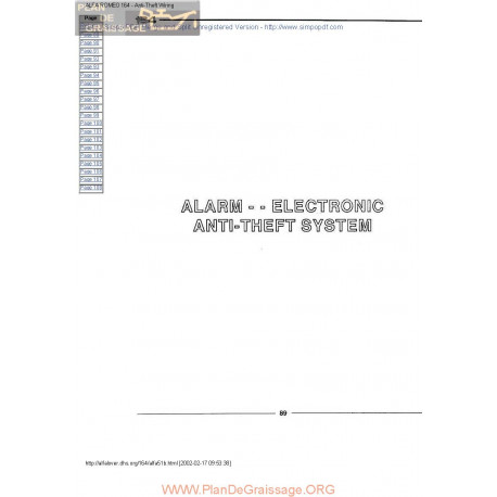 Alfa Romeo 164 Anti Theft System