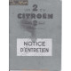 Citroën 2 Cv A Au Notice Entretien