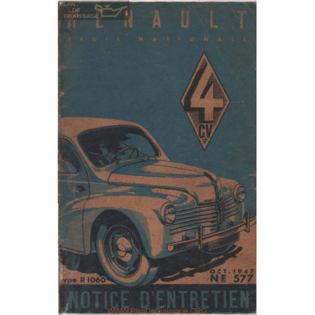 Renault 4cv Notice R1060 Ne577 1947