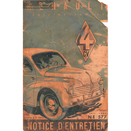 Renault 4cv Notice R1060 R2070 Ne577 1948