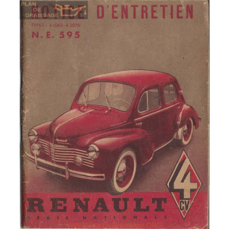 Renault 4cv Notice R1060 R2070 Ne595 1950