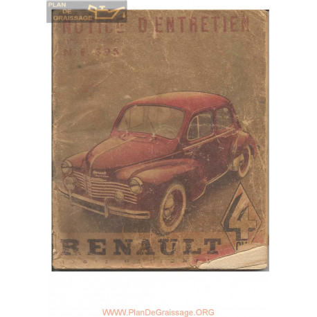 Renault 4cv Notice R1060 R2072 Ne595 1951