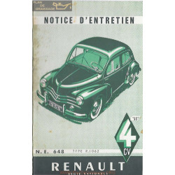 Renault 4cv Notice R1062 Ne648 1955