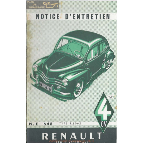 Renault 4cv Notice R1062 Ne648 1955
