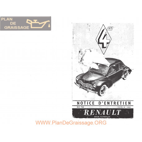 Renault 4cv Notice R1062 Ne735 1957