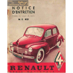 Renault 4cv Notice R1062 R2071 Ne621 1953