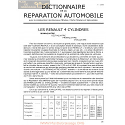 Renault Dictionnaire De La Reparation Automobile 1939