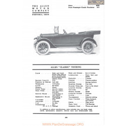 Allen Classic Touring Fiche Info Mc Clures 1917