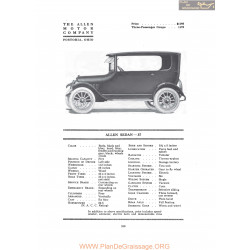 Allen Sedan 37 Fiche Info 1917