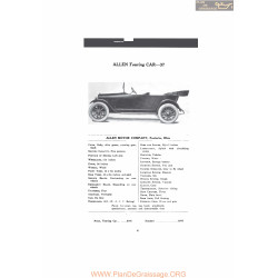 Allen Touring Car 37 Fiche Info Mc Clures 1916