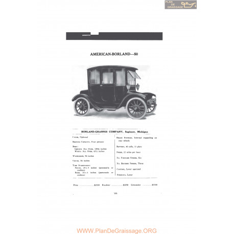 American Borland 50 Fiche Info Mc Clures 1916