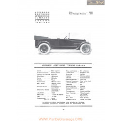 Apperson Light Eight Touring Car 8 16 Fiche Info 1916