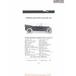 Apperson Light Eight Touring Car 8 16 Fiche Info Mc Clures 1916