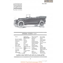 Apperson Touring 8 18 7 Fiche Info 1918