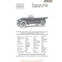 Auburn Five Passenger Touring 6 39 H Fiche Info 1920
