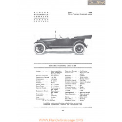 Auburn Touring Car 6 38 Fiche Info 1916