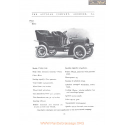 Autocar Type Xii Fiche Info 1906