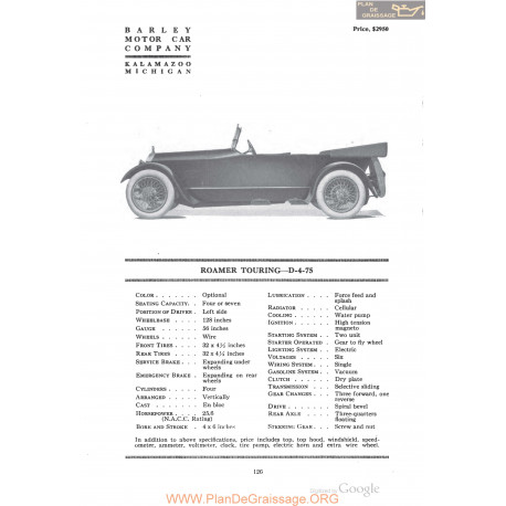 Barley Roamer Touring D 4 75 Fiche Info 1918