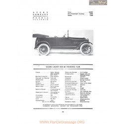 Bartholomew Glide Light Six 40 Touring Car Fiche Info 1916