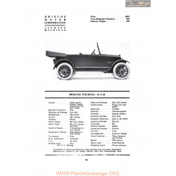 Briscoe Touring B 4 24 Fiche Info 1919